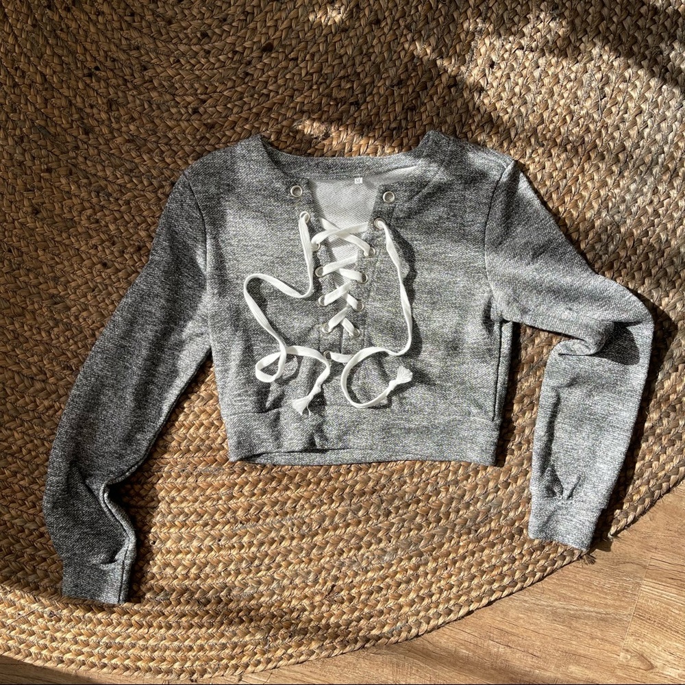 COPY - Grey crop sweater.  Size: medium. NWOT